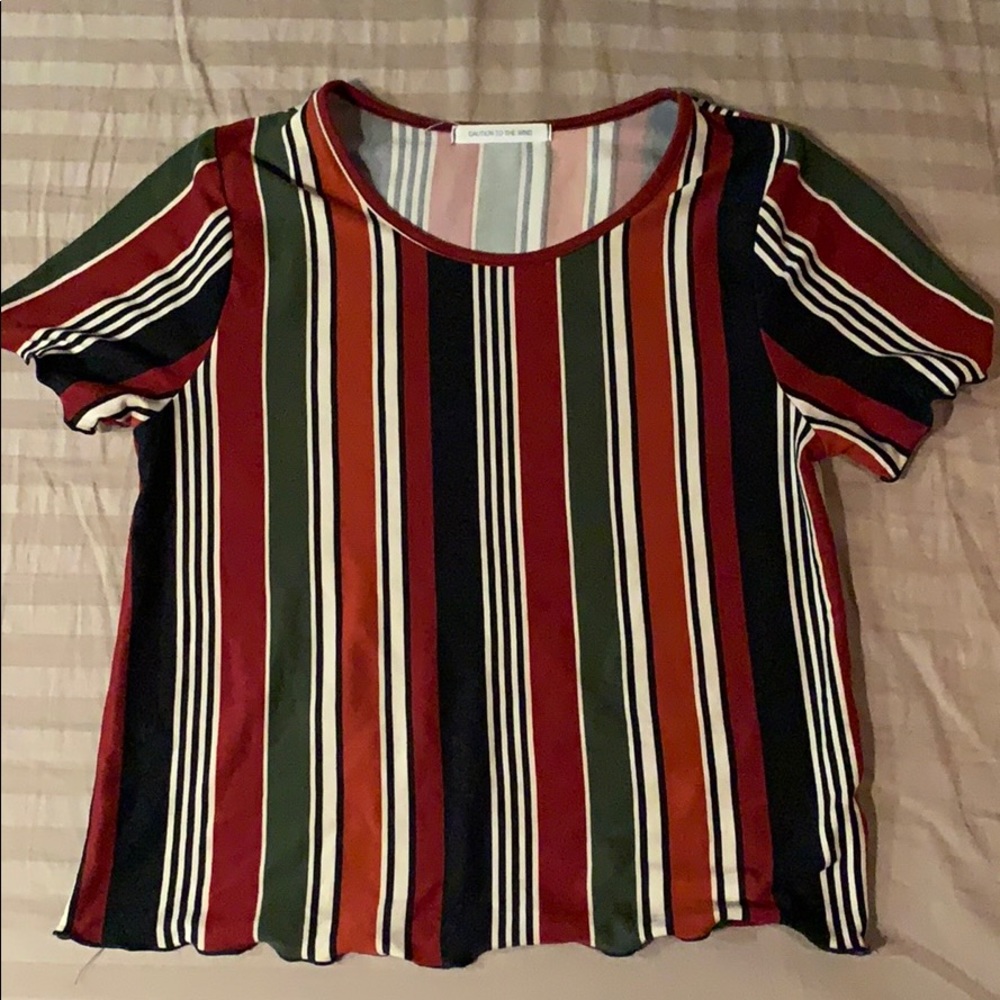Multi colored semi crop top